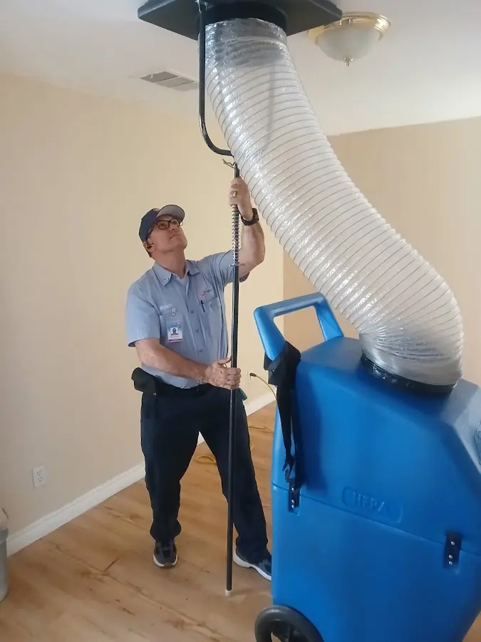 Mini Split Installation technician using HEPA equipment in South Milwaukee